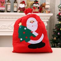 Christmas Gift Bag Santa Backpack Non-woven Gift Bag Handmade Decals main image 3