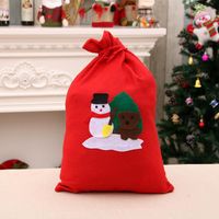 Christmas Gift Bag Santa Backpack Non-woven Gift Bag Handmade Decals main image 5