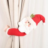 New Christmas Decoration Supplies Trumpet Creative Curtain Buckle Cartoon Elderly Snowman Elk Curtain Decoration main image 1