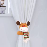 New Christmas Decoration Supplies Trumpet Creative Curtain Buckle Cartoon Elderly Snowman Elk Curtain Decoration main image 5