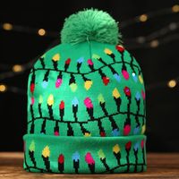Christmas Decorations Flanged Knitted Ball Cap Led Light Cap Adult Children's Cap main image 6