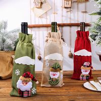 عيد الميلاد زينة عيد الميلاد زجاجة مجموعة النبيذ الشمبانيا زجاجة حقيبة الطعام الجدول اللباس main image 4