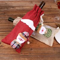 عيد الميلاد زينة عيد الميلاد زجاجة مجموعة النبيذ الشمبانيا زجاجة حقيبة الطعام الجدول اللباس main image 5