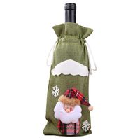 عيد الميلاد زينة عيد الميلاد زجاجة مجموعة النبيذ الشمبانيا زجاجة حقيبة الطعام الجدول اللباس main image 6