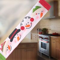 New Christmas Supplies Microwave Oven Gloves Cartoon Flannel Snowman Refrigerator Oven Protective Sleeve main image 5