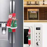New Christmas Supplies Microwave Oven Gloves Cartoon Flannel Snowman Refrigerator Oven Protective Sleeve main image 3