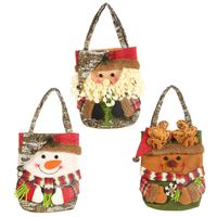 New Christmas Decoration Supplies 19 Imitation Bark Gift Bag Creative Three-dimensional Elderly Snowman Deer Gift Bag main image 6