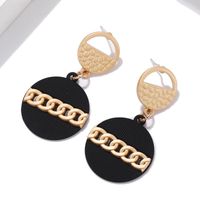 New Fashion Earrings Simple Alloy Spray Paint Earrings Creative Metal Round Chain Personalized Earrings sku image 1
