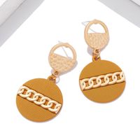 New Fashion Earrings Simple Alloy Spray Paint Earrings Creative Metal Round Chain Personalized Earrings sku image 3