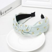Cloth Headband Korean Simple Solid Color Rhinestone Star Knot Headband sku image 5