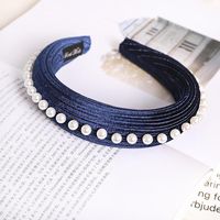 New Sponge Hair Hoop Autumn And Winter Solid Color Pearl Hair Jewelry Wholesale sku image 7