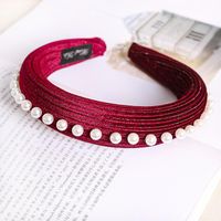 New Sponge Hair Hoop Autumn And Winter Solid Color Pearl Hair Jewelry Wholesale sku image 6