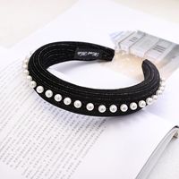 New Sponge Hair Hoop Autumn And Winter Solid Color Pearl Hair Jewelry Wholesale sku image 8