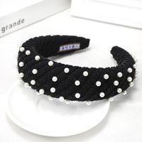Korea Nail Pearl Headband Simple Sponge Headband Wholesale Headdress sku image 5