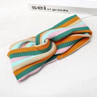 Rainbow Striped Knit Sports Headband Elastic Wool Headband sku image 3