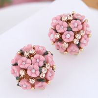 Boutique Korean Fashion Sweet Ol Wild Flash Diamond Flowers Personality Temperament Earrings Earrings sku image 1