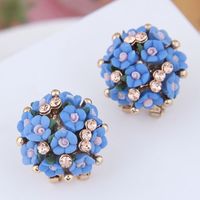 Boutique Korean Fashion Sweet Ol Wild Flash Diamond Flowers Personality Temperament Earrings Earrings sku image 3