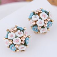 Boutique Korean Fashion Sweet Ol Wild Flash Diamond Flowers Personality Temperament Earrings Earrings sku image 4