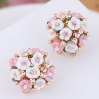 Boutique Korean Fashion Sweet Ol Wild Flash Diamond Flowers Personality Temperament Earrings Earrings sku image 6