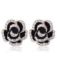 Exquisite Korean Fashion Classic Earrings Simple Flash Diamond Rose Temperament Personality Earrings Earrings sku image 1