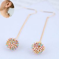 Boutique Korean Fashion Sweet Ol Simple Flower Bud Fur Ball Individual Earrings sku image 1