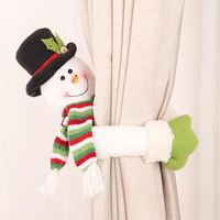 New Christmas Decoration Supplies Trumpet Creative Curtain Buckle Cartoon Elderly Snowman Elk Curtain Decoration sku image 2