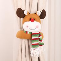 New Christmas Decoration Supplies Trumpet Creative Curtain Buckle Cartoon Elderly Snowman Elk Curtain Decoration sku image 3