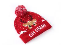 Christmas Decorations Flanged Knitted Ball Cap Led Light Cap Adult Children's Cap sku image 1