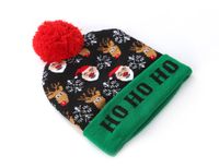 Christmas Decorations Flanged Knitted Ball Cap Led Light Cap Adult Children's Cap sku image 6
