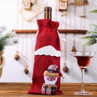 عيد الميلاد زينة عيد الميلاد زجاجة مجموعة النبيذ الشمبانيا زجاجة حقيبة الطعام الجدول اللباس sku image 1