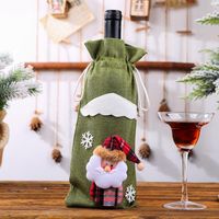 Christmas Decorations Christmas Bottle Set Wine Champagne Bottle Bag Dining Table Dress Up sku image 2