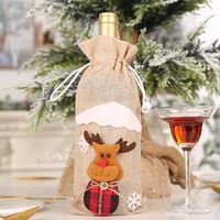 عيد الميلاد زينة عيد الميلاد زجاجة مجموعة النبيذ الشمبانيا زجاجة حقيبة الطعام الجدول اللباس sku image 4
