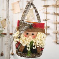New Christmas Decoration Supplies 19 Imitation Bark Gift Bag Creative Three-dimensional Elderly Snowman Deer Gift Bag sku image 1