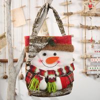 New Christmas Decoration Supplies 19 Imitation Bark Gift Bag Creative Three-dimensional Elderly Snowman Deer Gift Bag sku image 2