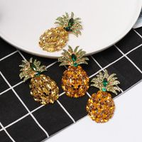 Rhinestone Crystal Pineapple Earrings Individual Fruit Earrings main image 6