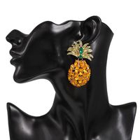 Rhinestone Crystal Pineapple Earrings Individual Fruit Earrings main image 3