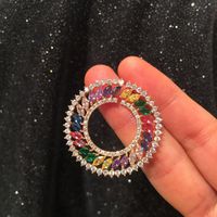 S925 Silver Needle Luxury Colored Geometric Circle Earrings Temperament Dinner Dress Lady Wholesales Fashion main image 6