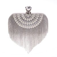 Bolso De Marea De Moda Para Mujer Con Bolso Artesanal De Diamantes Bolso De Banquete De Noche Con Pico De Cinturón De Onda De Agua main image 4