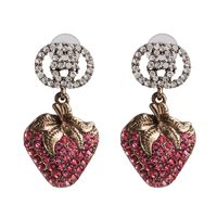 Vintage Strawberry Earrings Long Seiko Version Earrings Diamond Earrings Women sku image 2