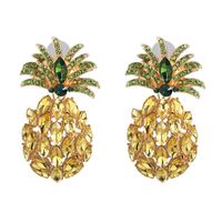 Rhinestone Crystal Pineapple Earrings Individual Fruit Earrings sku image 2