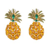 Rhinestone Crystal Pineapple Earrings Individual Fruit Earrings sku image 1