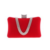 Bolsos De Mujer De Moda Con Dedos De Diamante Bolsos De Banquete De Noche Bolsos De Franela En U sku image 1