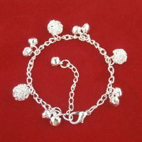 Silver Bracelet National Style New Bracelet Bell Alloy Ball Plating Thick main image 1