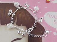 Silver Bracelet National Style New Bracelet Bell Alloy Ball Plating Thick main image 5