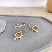 925 Silver Needle Ear Hanging Fashion Temperament Paper Clip Without Pierced Pearl main image 2