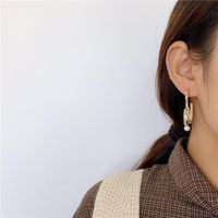 2019 Corée Du Sud Dongdaemun Clip Percé Perle Oreille Suspendus 925 Argent Aiguille Boucles D'oreilles À La Mode main image 6