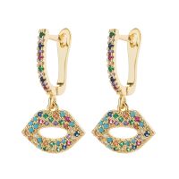 Colored Zircon Earrings Female Alloy Diamond Earrings main image 1