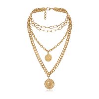 Thick Chain Geometry Tassel Creative Stack Portrait Multi-layer Vintage Necklace main image 3