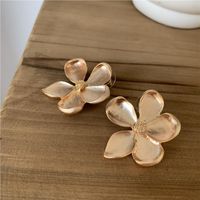 Metal Earrings Female Matte Smooth Irregular Flowers sku image 2