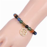 Chakra 8mm Natural Stone Bead Bracelet Colorful Chakra Agate Energy Yoga Buddha 3d Bracelet main image 3